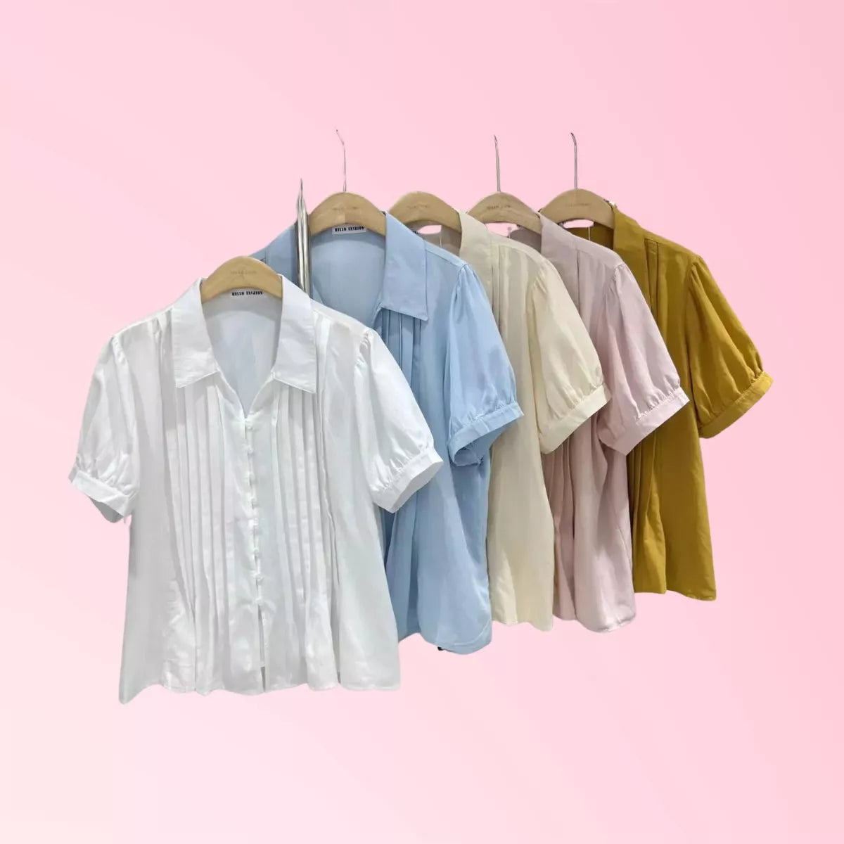 Women's casual blouse available in white pink and blue colours