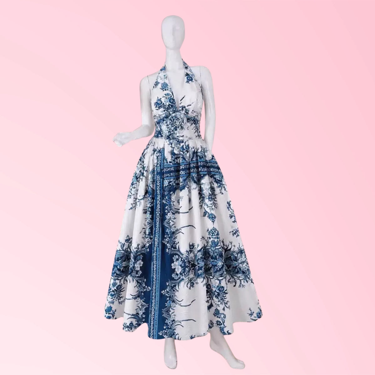 womens-printed-halter-maxi-dress-white-blue-floral
